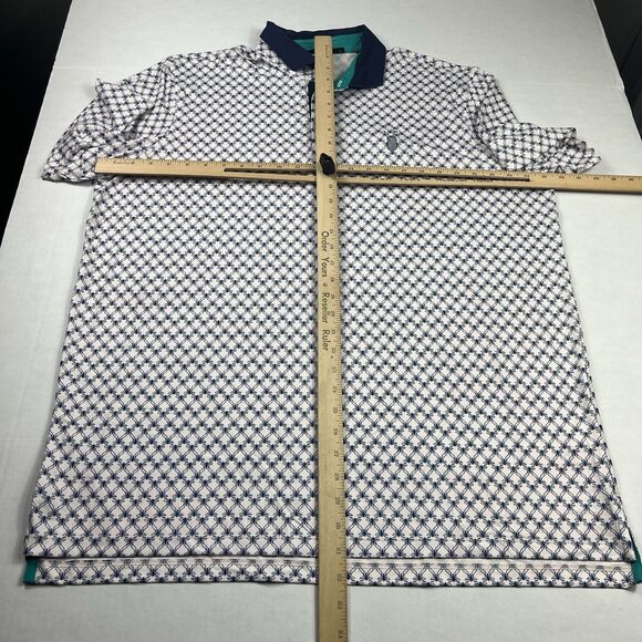 Greyson Mens Polo Shirt XL Geometric Diamond Print Performance Golf Casual Top - Picture 6 of 12
